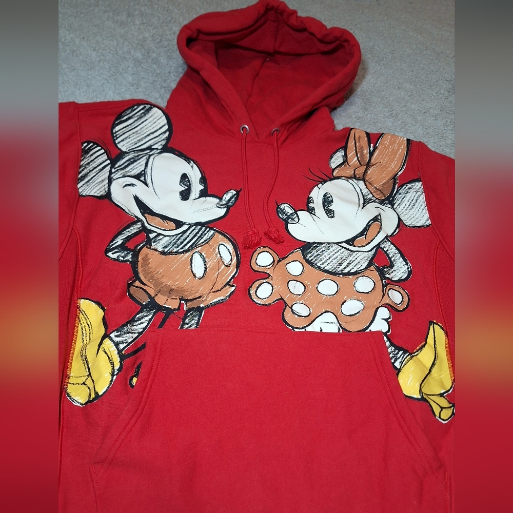 Champion Disney Mickey & Friends Reverse Weave Hoodie Wimans Large - Picture 7 of 7